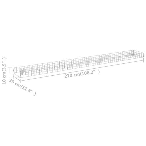 Gabion-højbed 270x30x10 cm galvaniseret stål