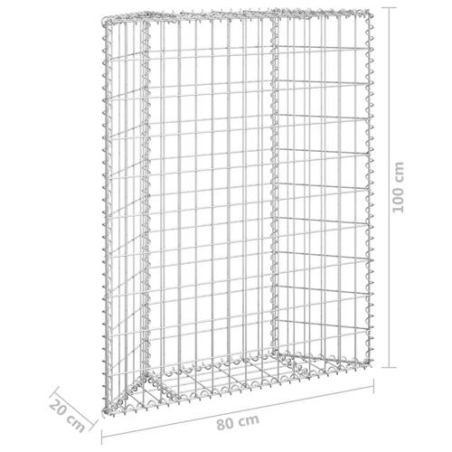 Gabion-højbed 80x20x100 cm trapezformet galvaniseret stål
