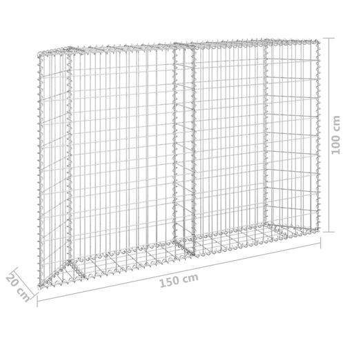 Gabion-højbed 150x20x100 cm trapezformet galvaniseret stål