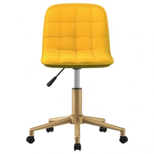 Drejelig kontorstol fløjl sennepsgul