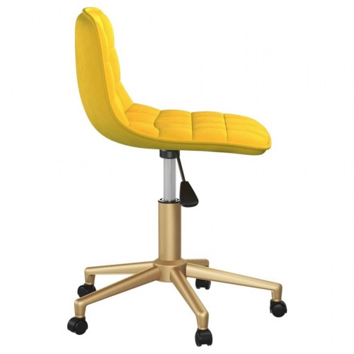 Drejelig kontorstol fløjl sennepsgul