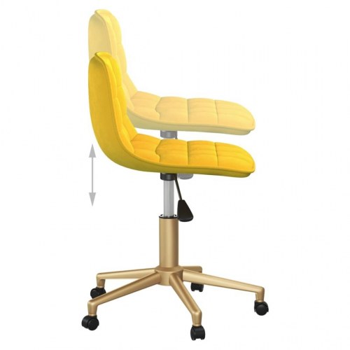 Drejelig kontorstol fløjl sennepsgul