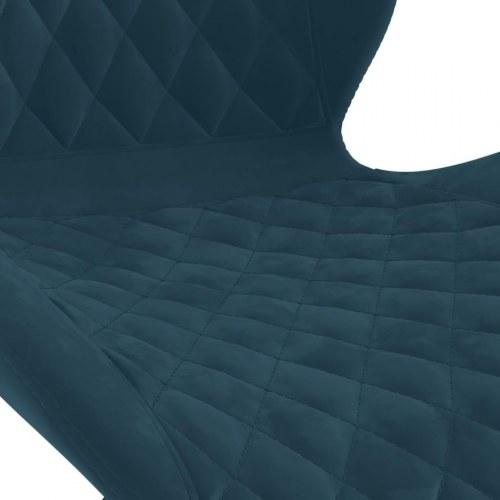 Drejelig spisebordsstol fløjl blå