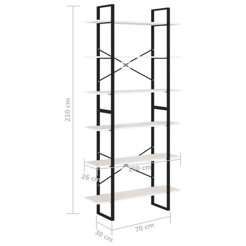 Reol 100x30x210 cm massivt fyrretræ hvid