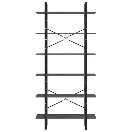 Reol 100x30x210 cm massivt fyrretræ grå