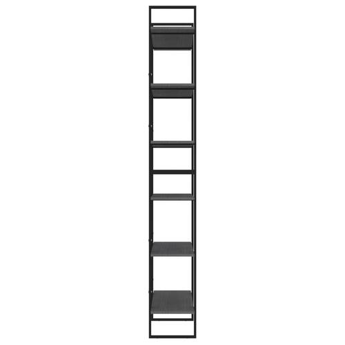 Reol 100x30x210 cm massivt fyrretræ grå