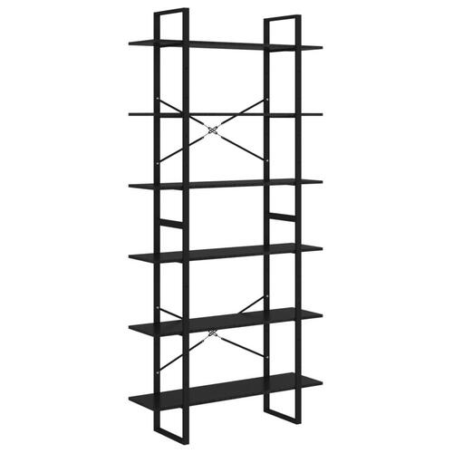 Reol 100x30x210 cm massivt fyrretræ sort