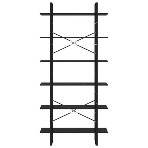 Reol 100x30x210 cm massivt fyrretræ sort