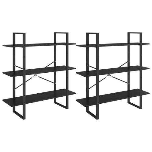 Reol 100x30x210 cm massivt fyrretræ sort