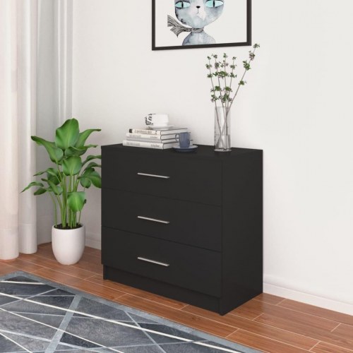 Kommode 71x35x68 cm konstrueret træ sort