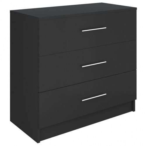 Kommode 71x35x68 cm konstrueret træ sort