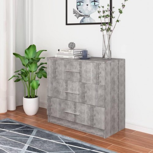 Kommode 71x35x68 cm konstrueret træ betongrå