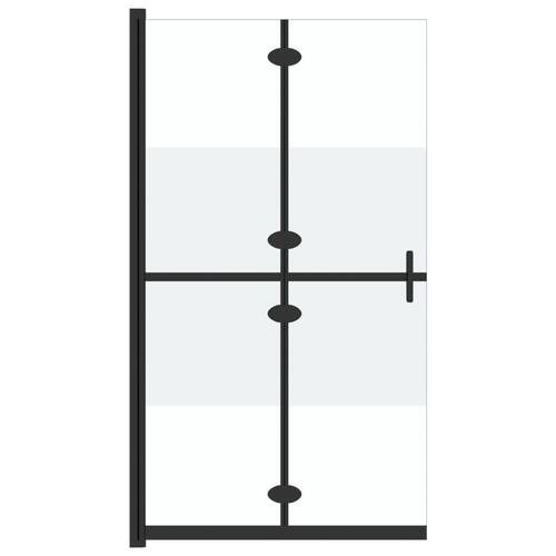 Foldbar brusevæg 70x190 cm halvt matteret sikkerhedsglas