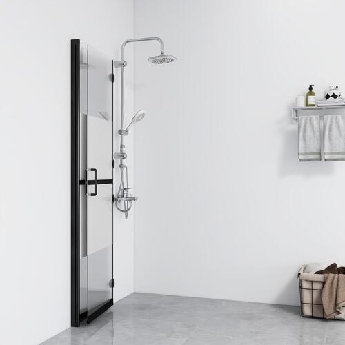 Foldbar brusevæg 70x190 cm halvt matteret sikkerhedsglas