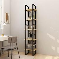 Bogreol 40x30x175 cm 5 hylder massivt fyrretræ