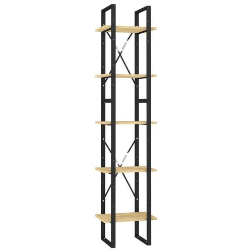 Bogreol 40x30x175 cm 5 hylder massivt fyrretræ