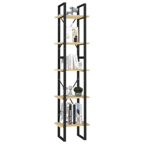 Bogreol 40x30x175 cm 5 hylder massivt fyrretræ