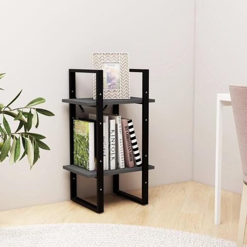 Bogreol 40x30x70 cm 2 hylder massivt fyrretræ grå