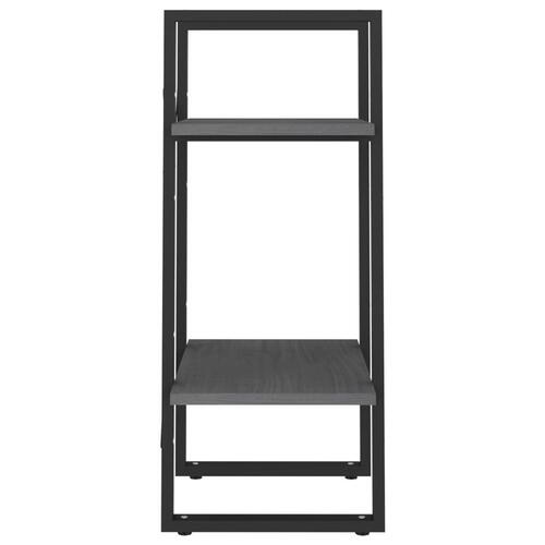 Bogreol 40x30x70 cm 2 hylder massivt fyrretræ grå