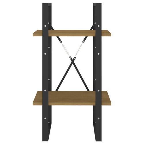 Bogreol 40x30x70 cm 2 hylder massivt fyrretræ
