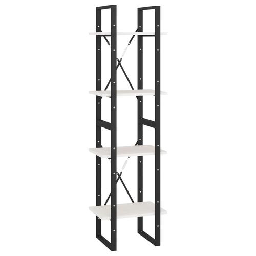 Bogreol 40x30x140 cm 4 hylder massivt fyrretræ hvid