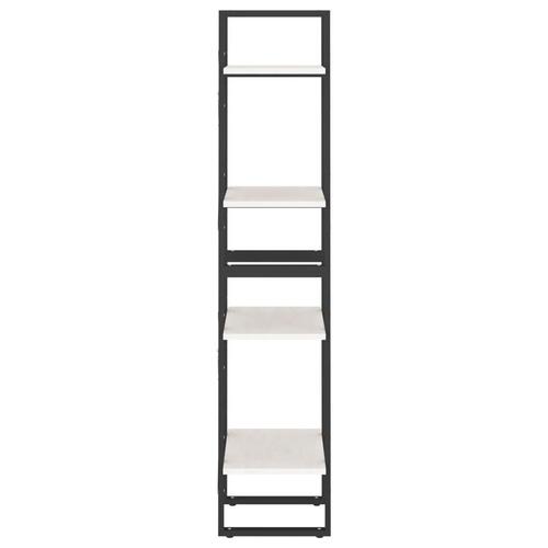 Bogreol 40x30x140 cm 4 hylder massivt fyrretræ hvid