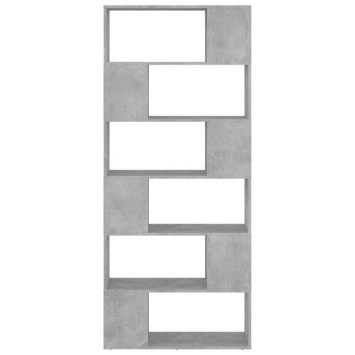 Bogreol/rumdeler 80x24x186 cm spånplade betongrå