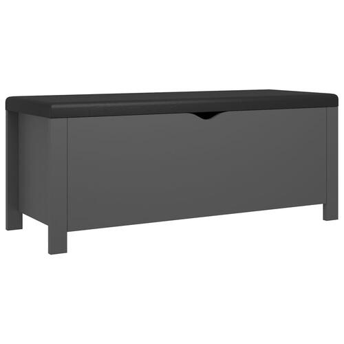 Opbevaringskasse med hynde 105x40x45 cm spånplade grå