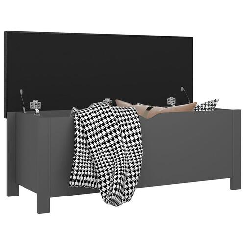 Opbevaringskasse med hynde 105x40x45 cm spånplade grå