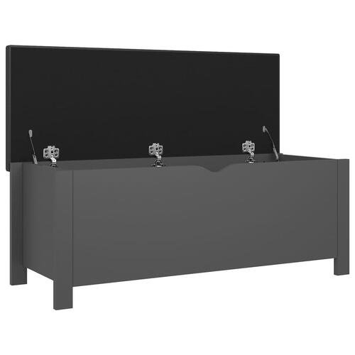 Opbevaringskasse med hynde 105x40x45 cm spånplade grå