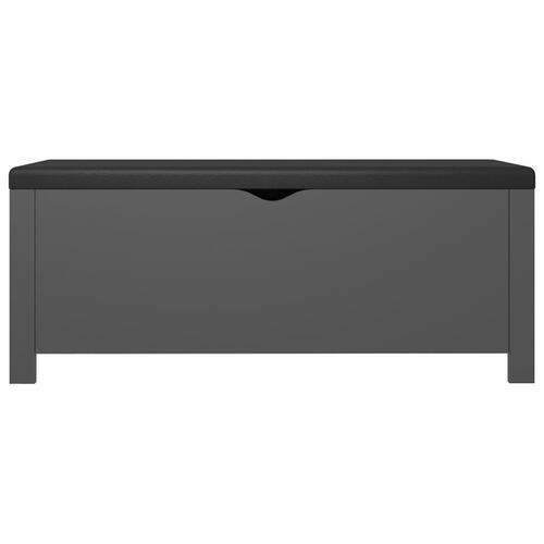 Opbevaringskasse med hynde 105x40x45 cm spånplade grå