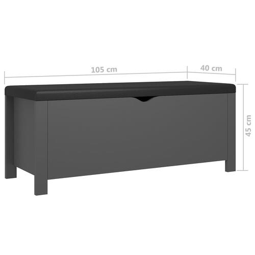 Opbevaringskasse med hynde 105x40x45 cm spånplade grå