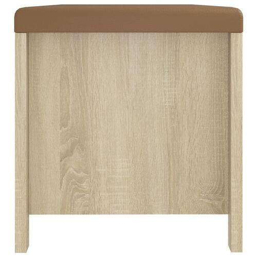 Opbevaringskasse med hynde 105x40x45 cm spånplade sonoma-eg