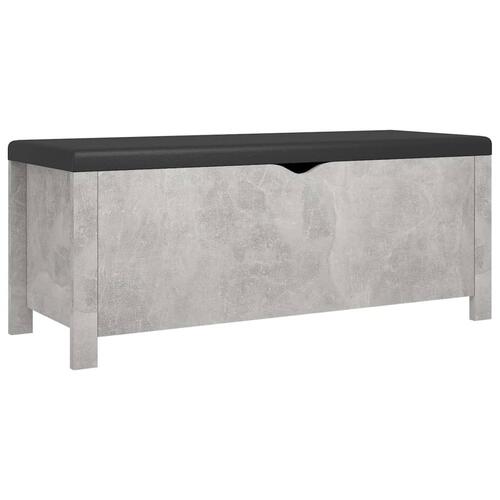 Opbevaringskasse med hynde 105x40x45 cm spånplade betongrå