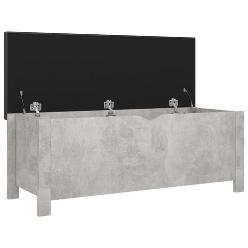 Opbevaringskasse med hynde 105x40x45 cm spånplade betongrå