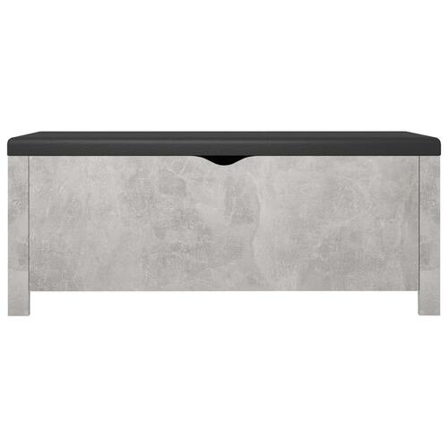 Opbevaringskasse med hynde 105x40x45 cm spånplade betongrå