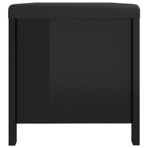 Opbevaringskasse med hynde 105x40x45 cm spånplade sort højglans