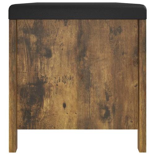 Opbevaringskasse med hynde 105x40x45 cm spånplade røget eg