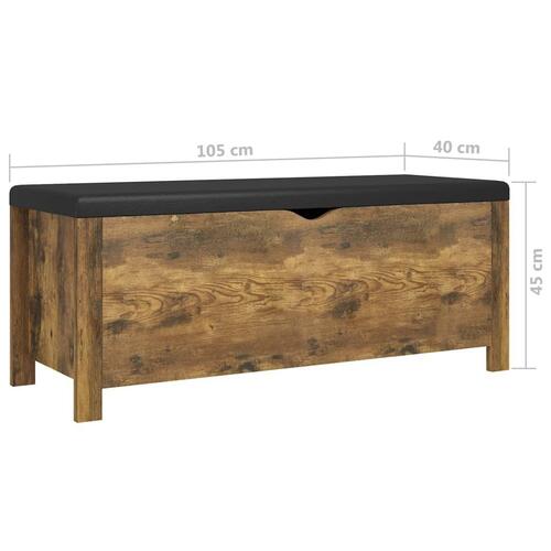 Opbevaringskasse med hynde 105x40x45 cm spånplade røget eg