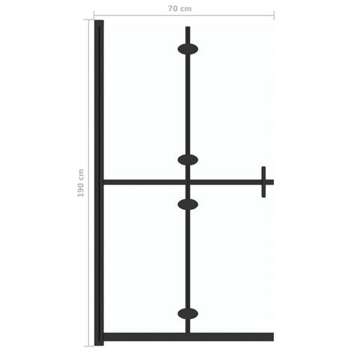 Foldbar brusevæg 70x190 cm transparent sikkerhedsglas