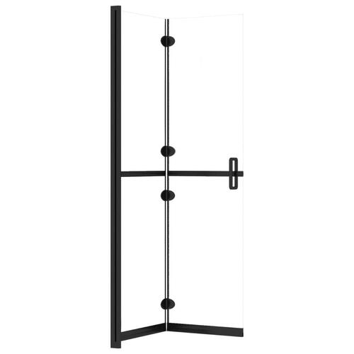 Foldbar brusevæg 90x190 cm transparent sikkerhedsglas
