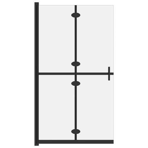 Foldbar brusevæg 70x190 cm matteret sikkerhedsglas
