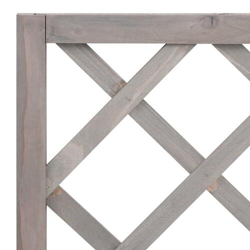 Plantekasse med espalier 70x30x135 cm massivt fyrretræ grå