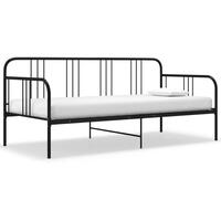 Sengestel til udtræksseng 90x200 cm metal sort