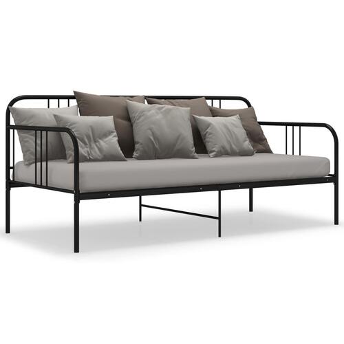 Sengestel til udtræksseng 90x200 cm metal sort