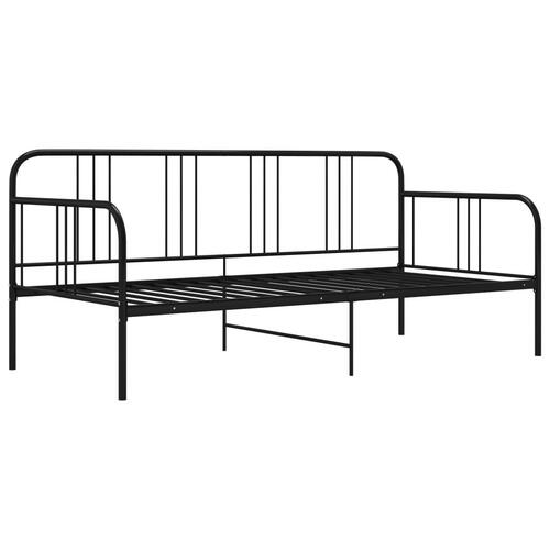 Sengestel til udtræksseng 90x200 cm metal sort