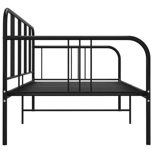 Sengestel til udtræksseng 90x200 cm metal sort