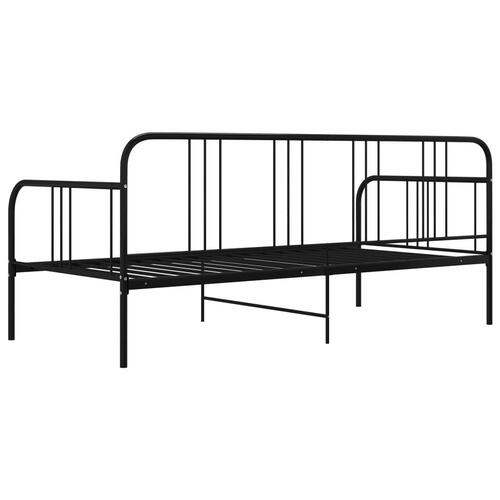 Sengestel til udtræksseng 90x200 cm metal sort