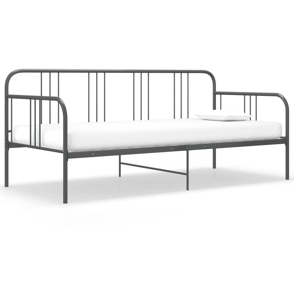 Sengestel til udtræksseng 90x200 cm metal grå