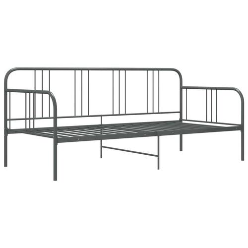 Sengestel til udtræksseng 90x200 cm metal grå